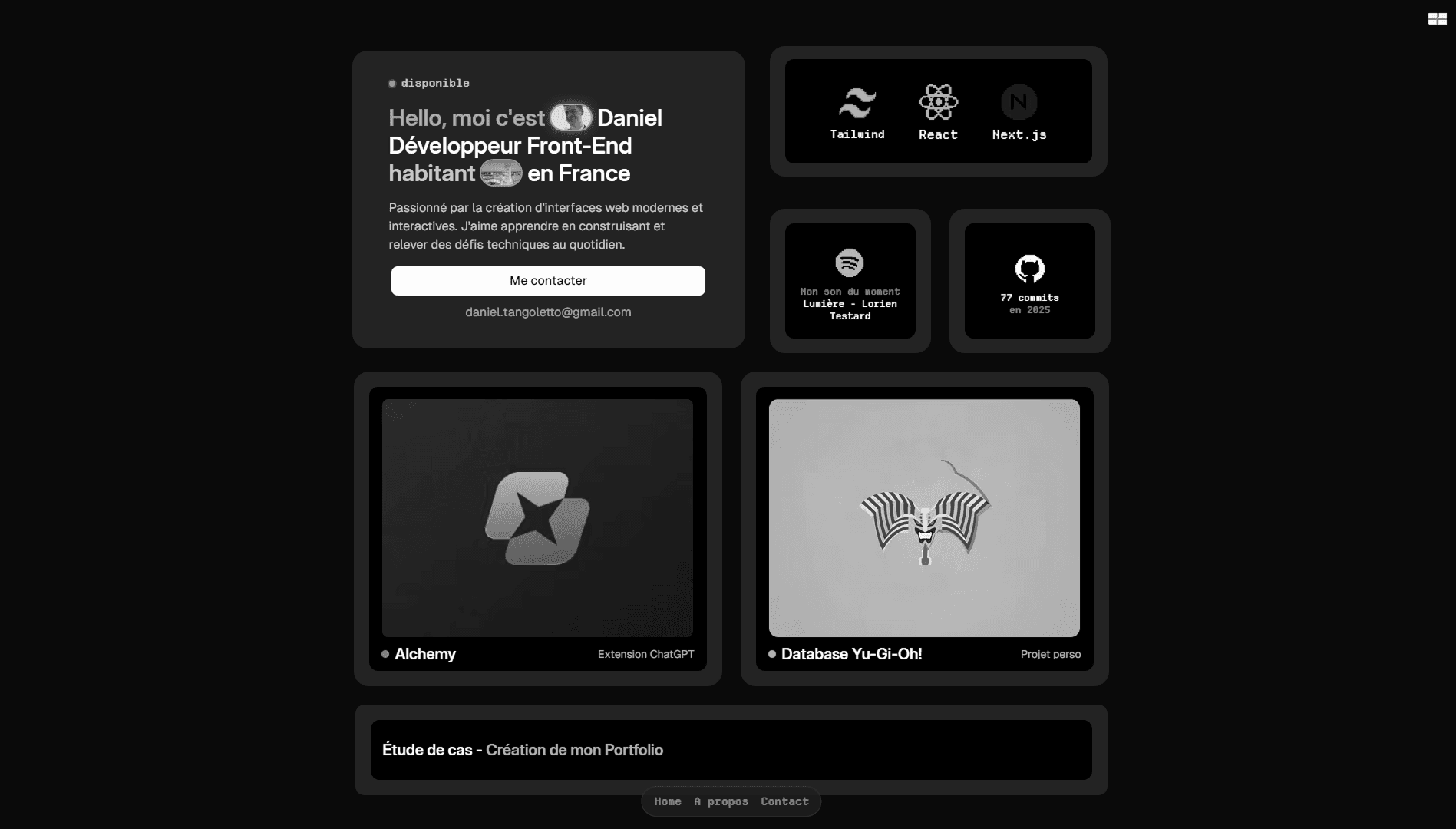 Aperçu du projet Mon Portfolio